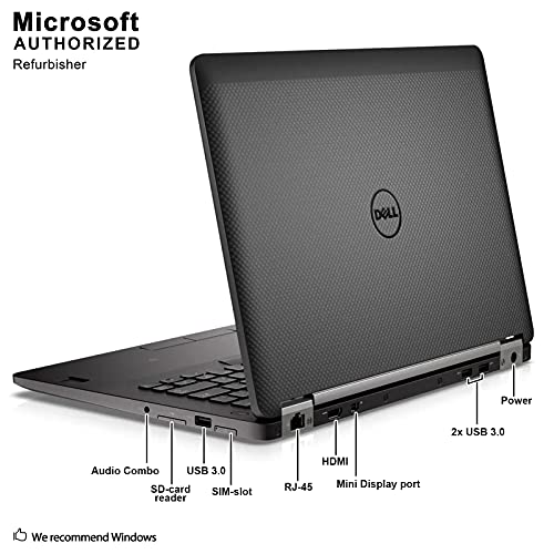 Renewed Dell Latitude E7470 14in Laptop, Core I5-6300U 2.4GHz, 8GB Ram, 256GB SSD, Windows 10 Pro 64bit (Renewed)